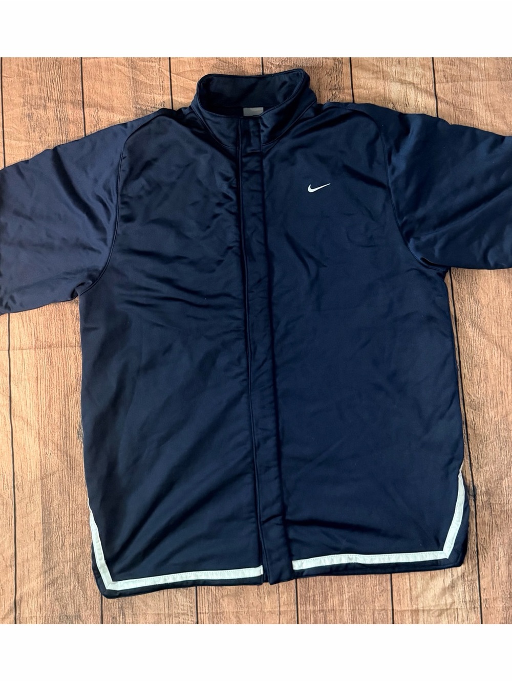 Vintage Y2K Men’s Size L Nike Basketball Navy Blue Warm Up Snap